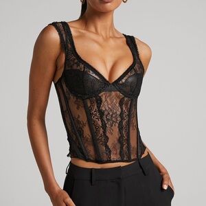 NWT Lioness Black Corset Top XS